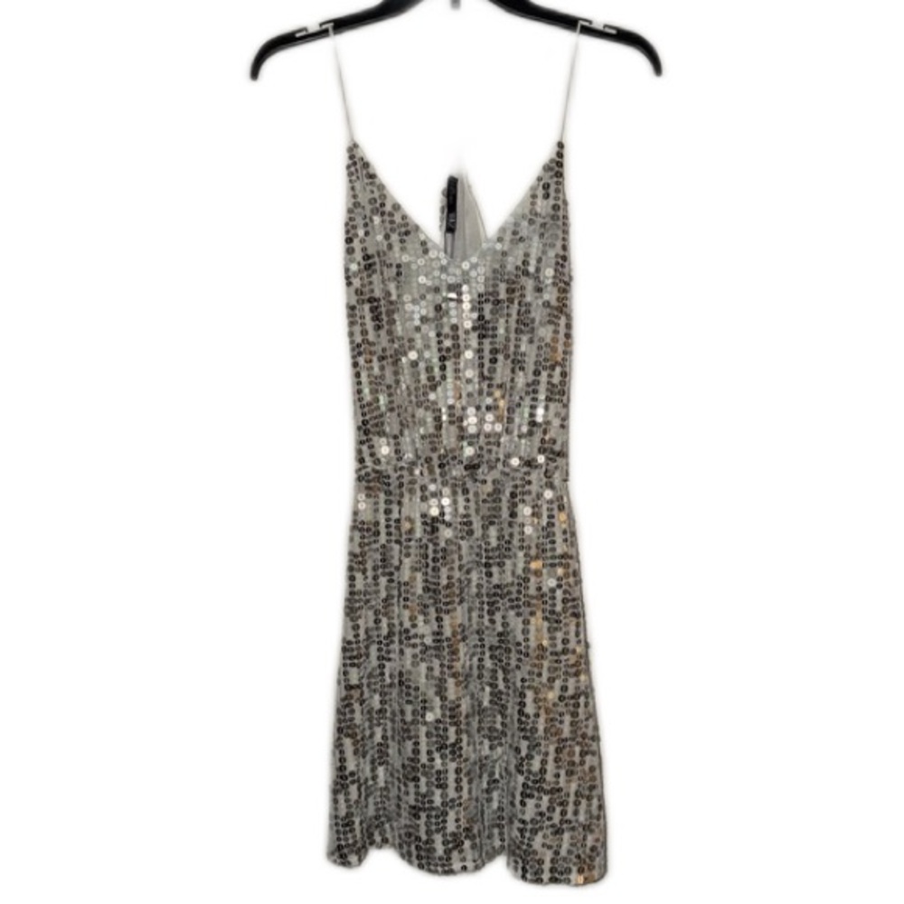 Zara Silver Sequin Mini Dress Size XS NWT